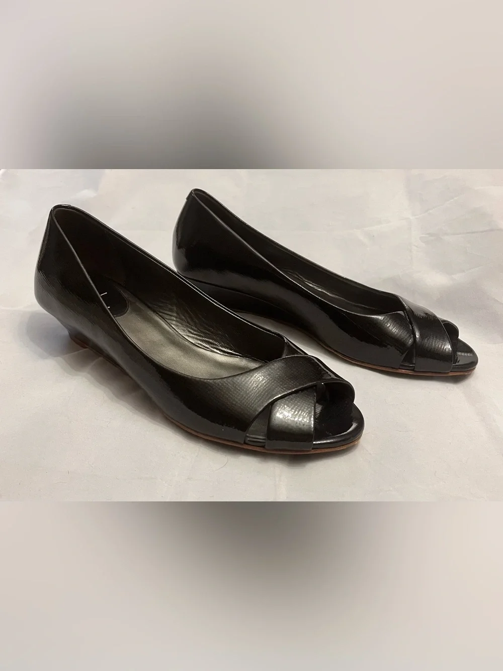Cole Haan Patent Leather Peep Toe Shoe